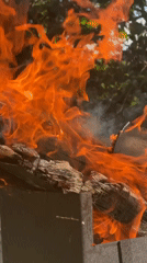 Fire burns in metal container in Shcholkine, Ukraine