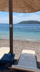Late morning beach activity documented in Budva, Montenegro