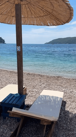 Late morning beach activity documented in Budva, Montenegro