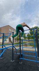 Man performs calisthenics workout at Pleven park