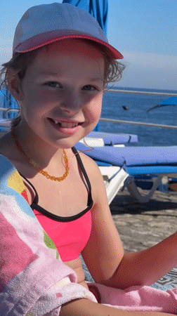 Family beach day captured at Montenegro Adriatic resort
