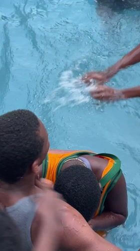 Young adults enjoy afternoon pool party in Nkpor, Nigeria