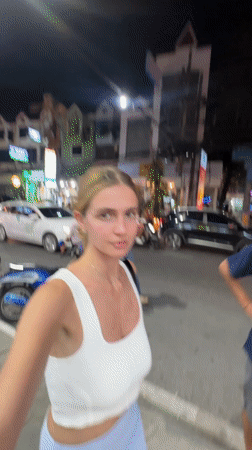 Nighttime entertainment district activity documented in Patong, Thailand