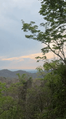 Mountainous landscape filmed in overcast conditions near Pong, Thailand