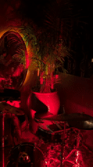 Cape Town bar interior captured with intimate red lighting
