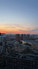 Dusk cityscape captured on video by unknown witness