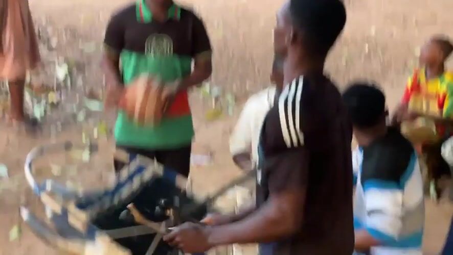 Village celebration with dancing and drumming in Akwanga, Nigeria