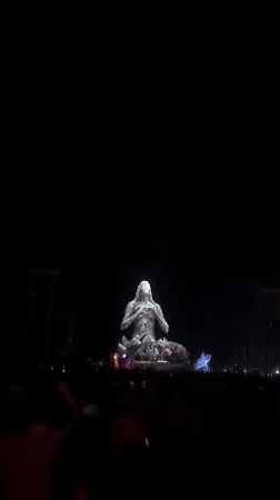 Giant illuminated sculpture anchors cosmic-themed festival stage in Montenegro