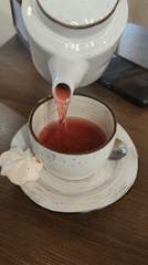 Morning tea ritual captured in Chaikovsky, Russia