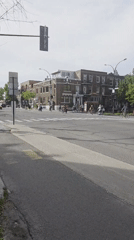 Cyclists ride through busy Montreal intersection Thursday evening