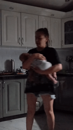 Quiet family moments documented in Russian household