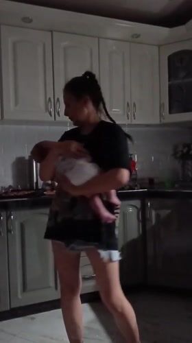 Quiet family moments documented in Russian household