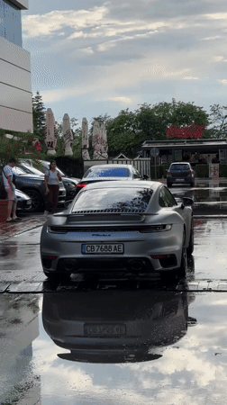 Luxury cars spotted on rainy Varna streets