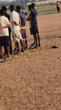 Young men gather for sports and activities in Ibo