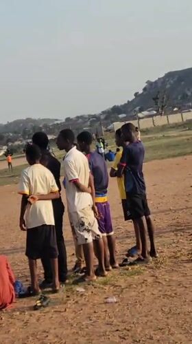 Young men gather for sports and activities in Ibo