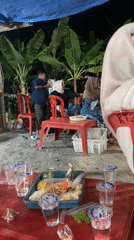 Nighttime wedding celebration with live music in Pulokulon, Indonesia
