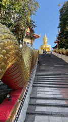 Morning visit to a golden Buddha temple complex in Pattaya