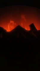 Ambient light and fire visuals on a quiet Belarus evening