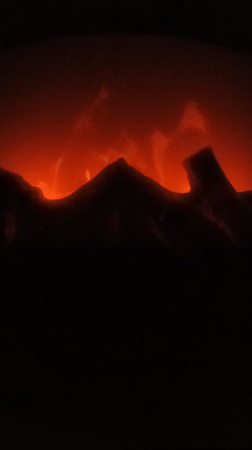 Ambient light and fire visuals on a quiet Belarus evening