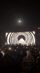 Nighttime crowd gathers for stage event in Marrakesh