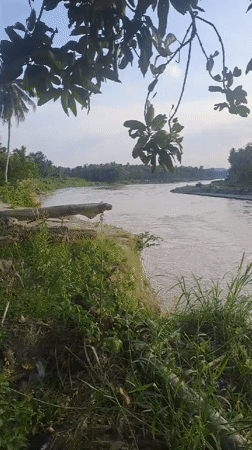 River landscape filmed in Kulu, Indonesia
