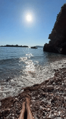 Afternoon at Sveti Stefan's beach and island