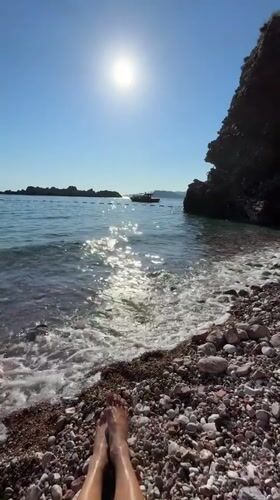 Afternoon at Sveti Stefan's beach and island