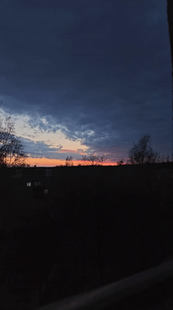 Evening sunset and dinner documented in Hrodna, Belarus