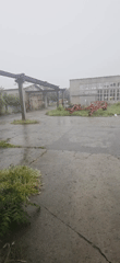 Rainy day documented at industrial yard in Karnobat, Bulgaria