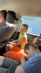 Family with three children travels in SUV, Khabarovsk