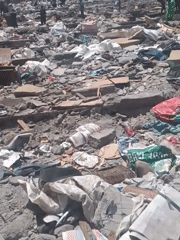 Debris scenes, displaced persons documented in Nairobi