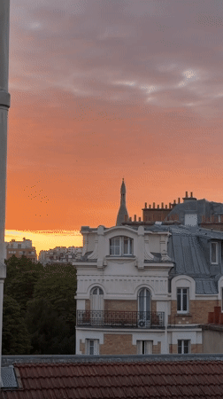 Sunset views captured across Paris landmarks and architecture