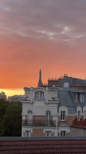 Sunset views captured across Paris landmarks and architecture