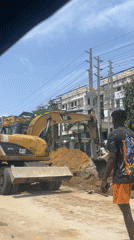 Construction work underway in Lekki with excavator operations