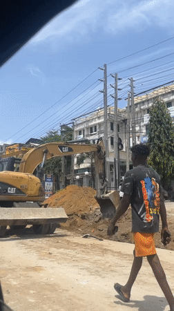 Construction work underway in Lekki with excavator operations
