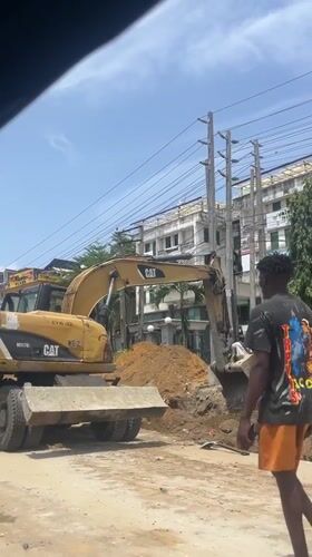 Construction work underway in Lekki with excavator operations