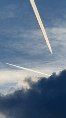 Two jet contrails observed crossing skies over Montenegro