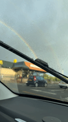 Double rainbow captured over Great Yarmouth during evening rain