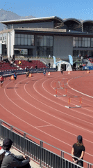 Men's hurdle race recorded at Santiago stadium