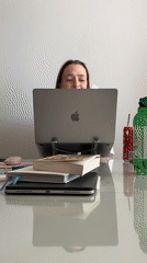 Woman works at laptop at engineering faculty in Kragujevac