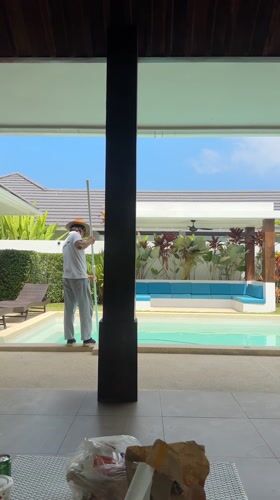 Modern architecture and pool captured in Baan Lamai, Thailand
