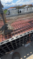 Concrete foundation poured at construction site in Plovdiv