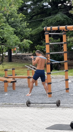 Early morning fitness session observed in Budva park
