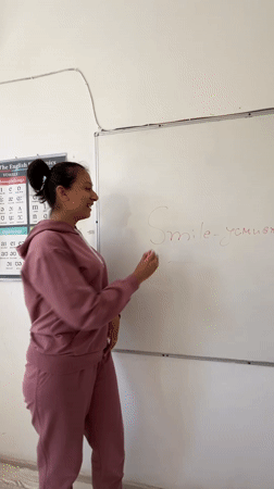 Language lesson with sports activity recorded in Karnobat classroom