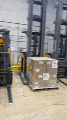 Evening warehouse operations documented in Lockport facility