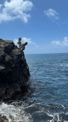Couple cliff diving at Philippine coast captured by witness