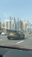 Gold Lamborghini Urus spotted on Dubai highway