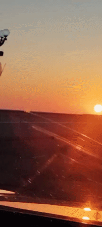Bus 7 cuts through Sochi streets at golden hour