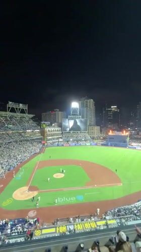 Night game energy at a packed San Diego ballpark
