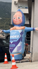 Cartoon advertising inflatables spotted on Budva streets